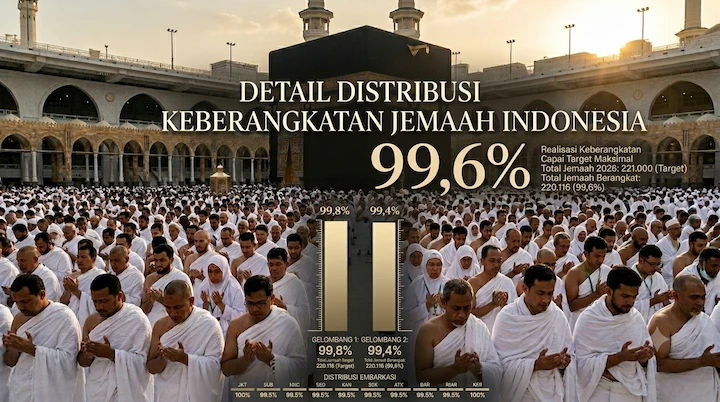 Detail Distribusi Keberangkatan Jemaah 2026 Capai 99,6 Persen - OneClick co id Detail Distribusi Keberangkatan Jemaah 2026 Capai 99,6 Persen - OneClick co id