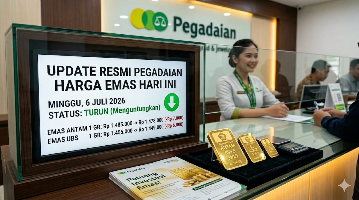 Harga Emas Hari Ini: Update Resmi Pegadaian Turun Menguntungkan